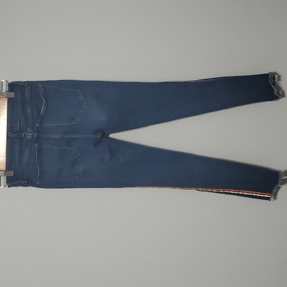 Abercrombie & Fitch Jeans Womens Size 6 Blue Multi-color Side Stripe Fra… - Picture 3 of 13